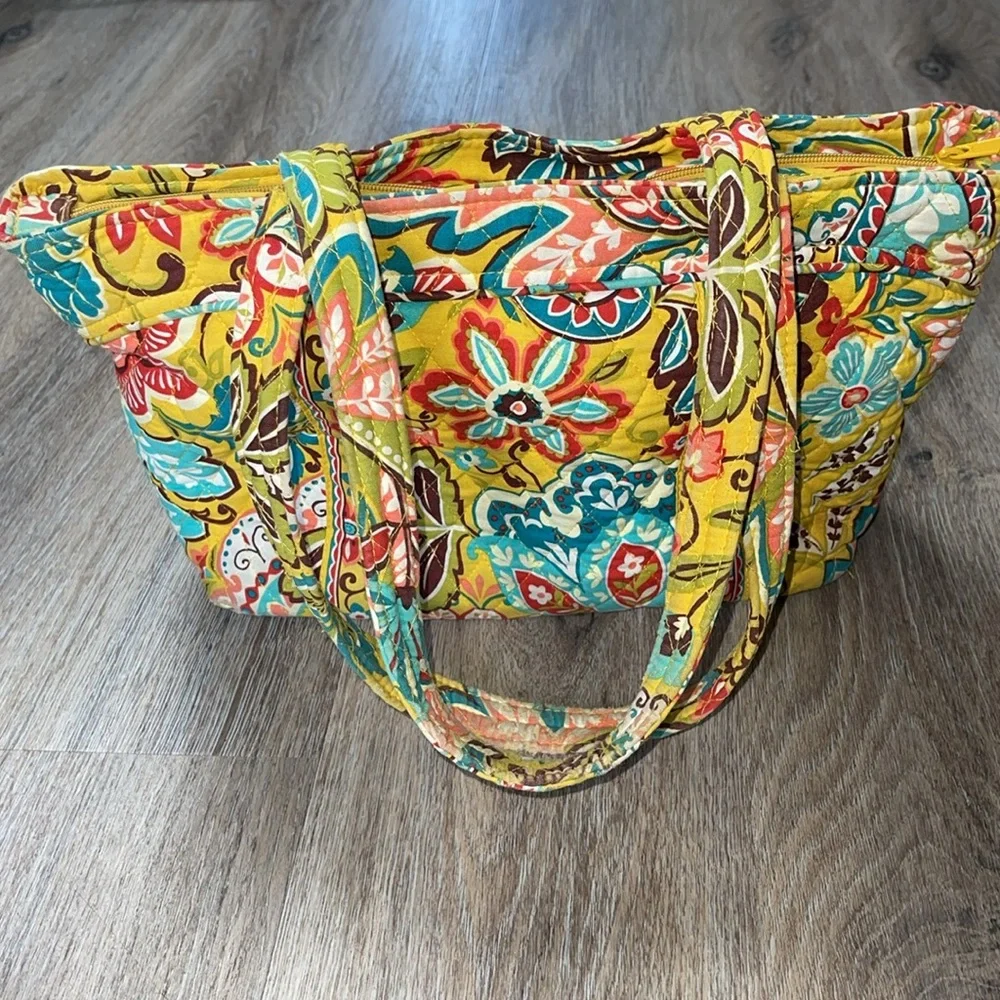 Vera Bradley Yellow Paisley Shoulder Bag/Tote Bag
